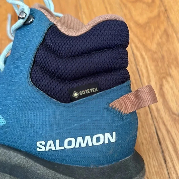 Salomon 7.5 Predict hike mid GTX mallard blue Hiking boot great pre owned cond - Picture 7 of 8